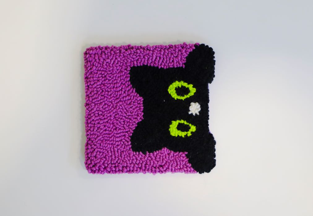 Porta-copo Gatinho - fundo roxo